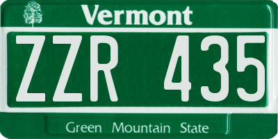 VT license plate ZZR435