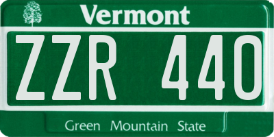 VT license plate ZZR440
