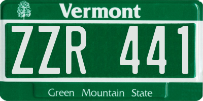 VT license plate ZZR441