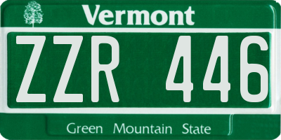 VT license plate ZZR446