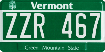 VT license plate ZZR467