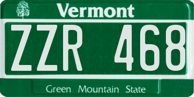 VT license plate ZZR468