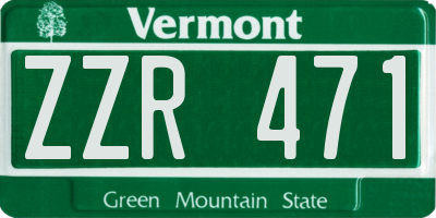 VT license plate ZZR471