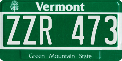 VT license plate ZZR473