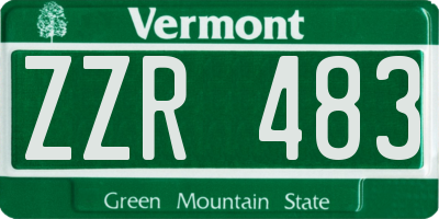VT license plate ZZR483