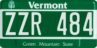 VT license plate ZZR484