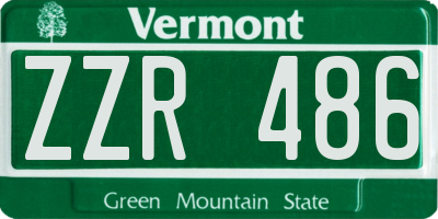 VT license plate ZZR486