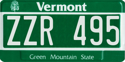 VT license plate ZZR495