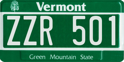 VT license plate ZZR501