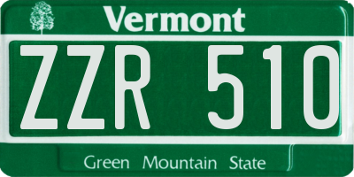 VT license plate ZZR510