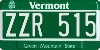 VT license plate ZZR515