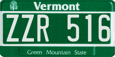 VT license plate ZZR516