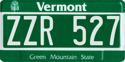 VT license plate ZZR527