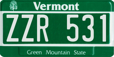 VT license plate ZZR531