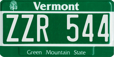 VT license plate ZZR544