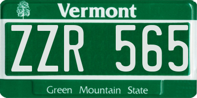 VT license plate ZZR565