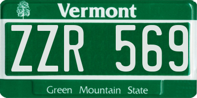 VT license plate ZZR569