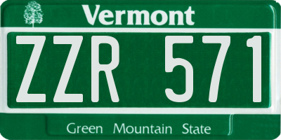 VT license plate ZZR571