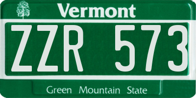 VT license plate ZZR573