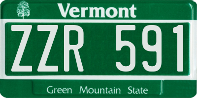 VT license plate ZZR591