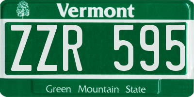 VT license plate ZZR595
