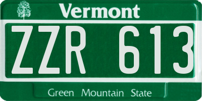 VT license plate ZZR613