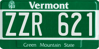 VT license plate ZZR621