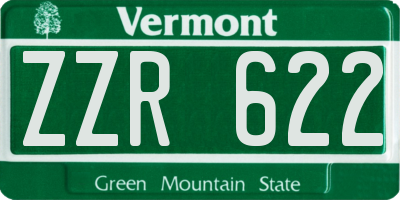 VT license plate ZZR622