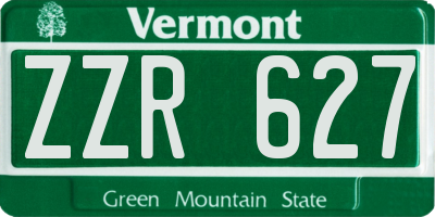 VT license plate ZZR627