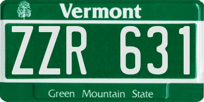 VT license plate ZZR631