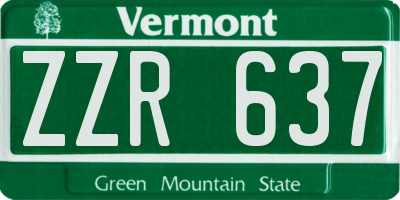 VT license plate ZZR637