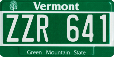 VT license plate ZZR641