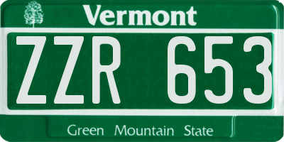 VT license plate ZZR653