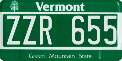 VT license plate ZZR655