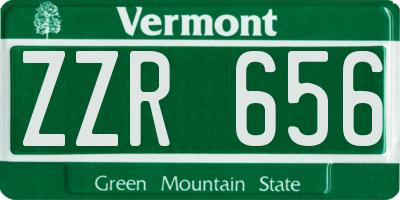 VT license plate ZZR656