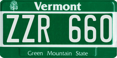 VT license plate ZZR660