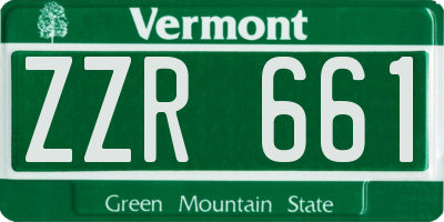 VT license plate ZZR661