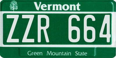 VT license plate ZZR664