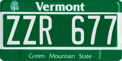 VT license plate ZZR677