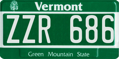 VT license plate ZZR686