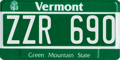 VT license plate ZZR690