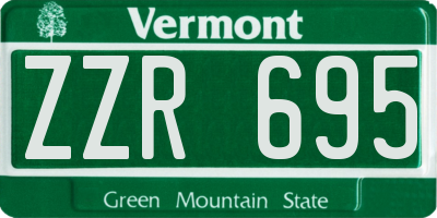 VT license plate ZZR695