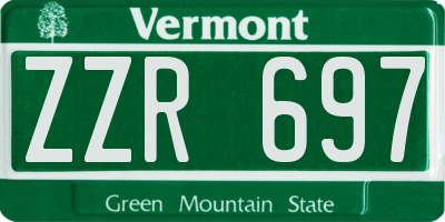 VT license plate ZZR697