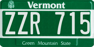 VT license plate ZZR715