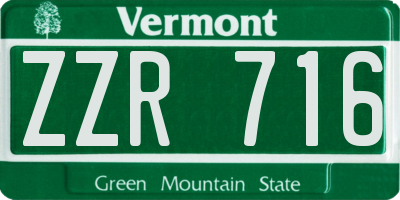 VT license plate ZZR716