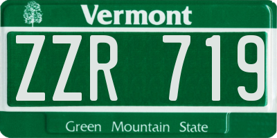 VT license plate ZZR719