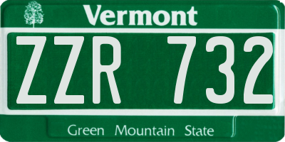 VT license plate ZZR732