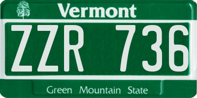 VT license plate ZZR736