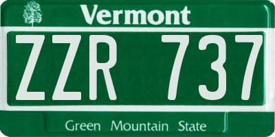 VT license plate ZZR737