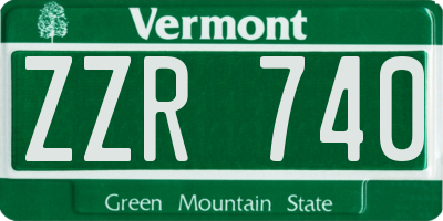 VT license plate ZZR740